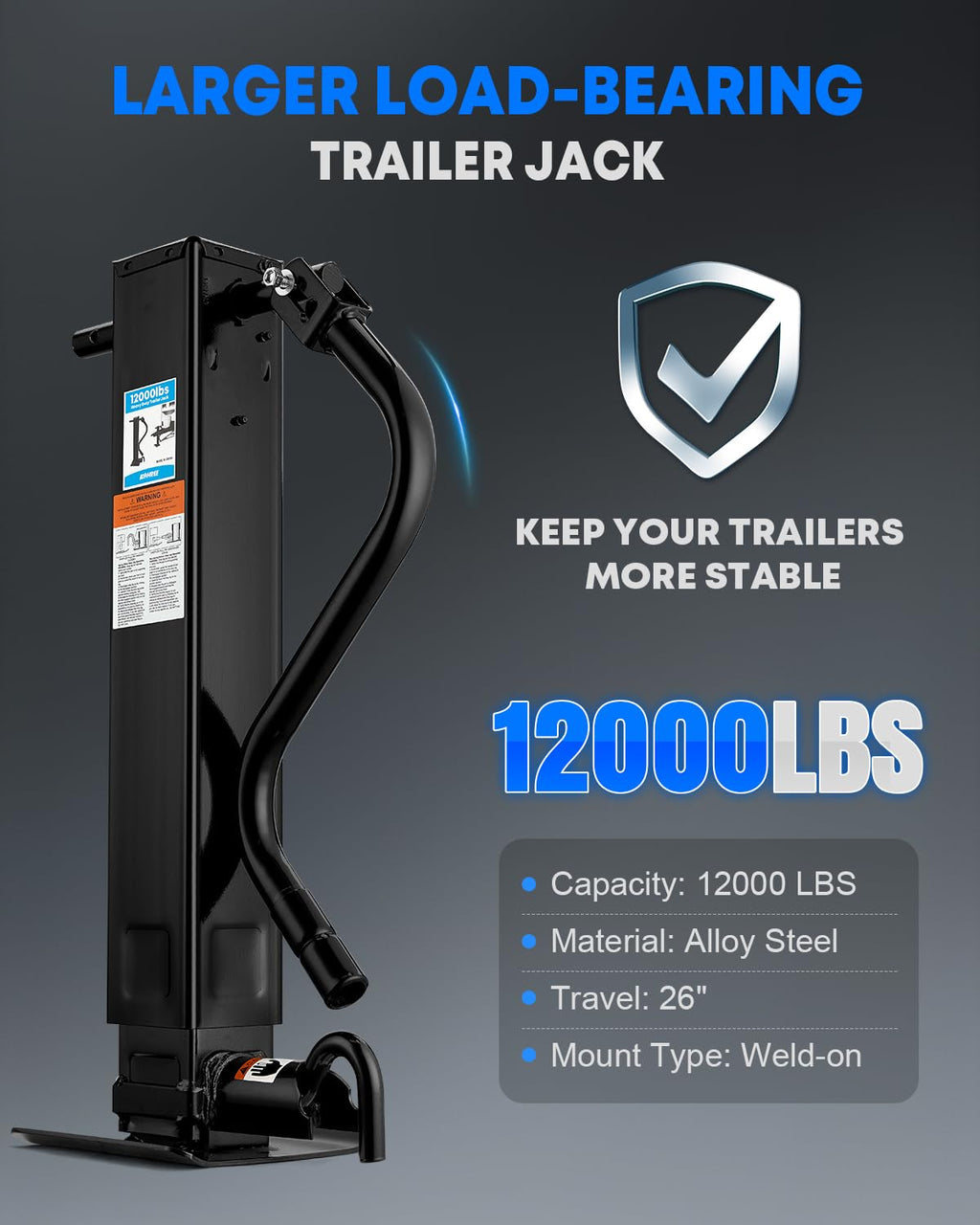 12000 lbs Heavy Duty Trailer Jack C62804