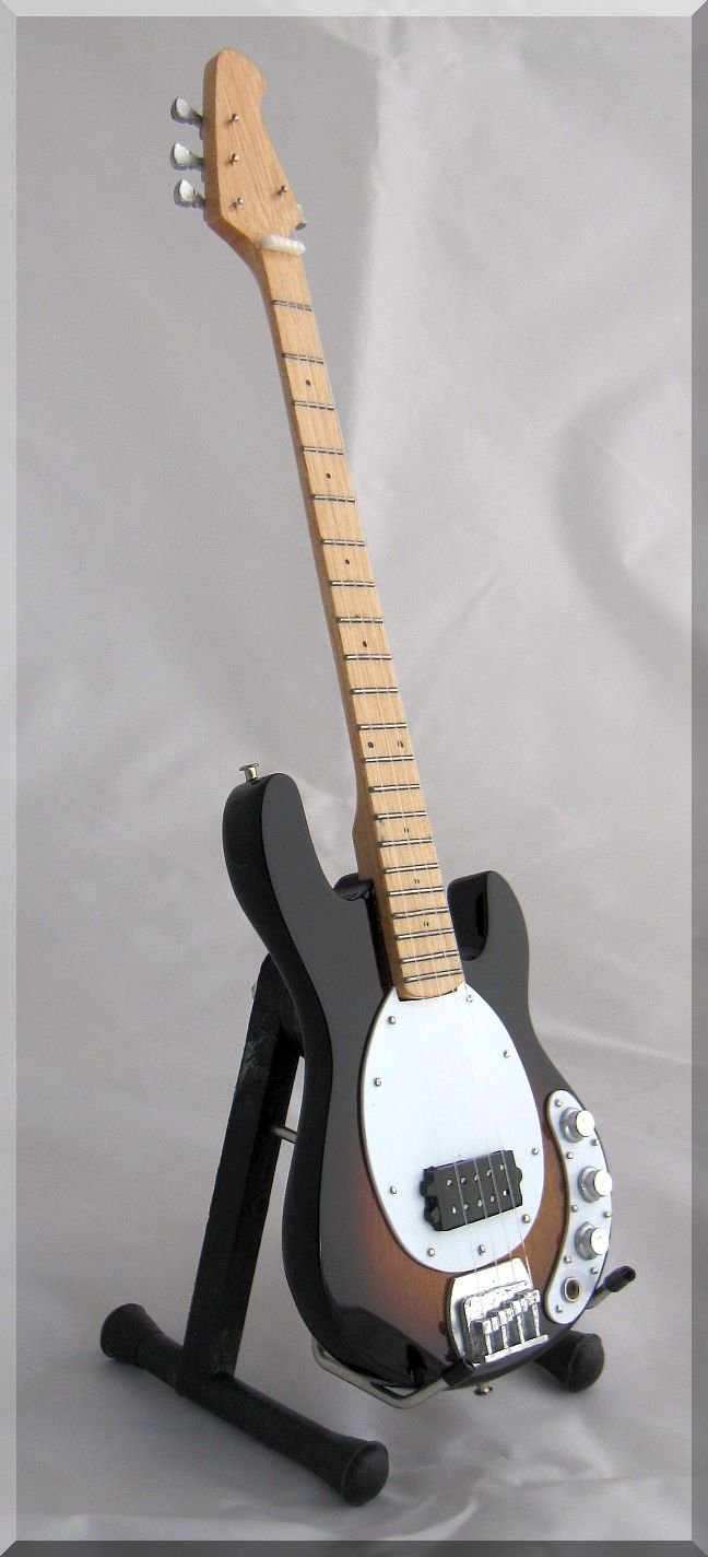Miniature Bass Guitar Black Wood Q648