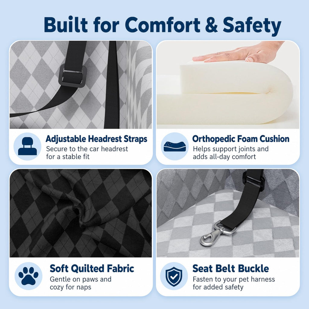 Medium & Large Dog Car Seat with Memory Foam Cushion U140591