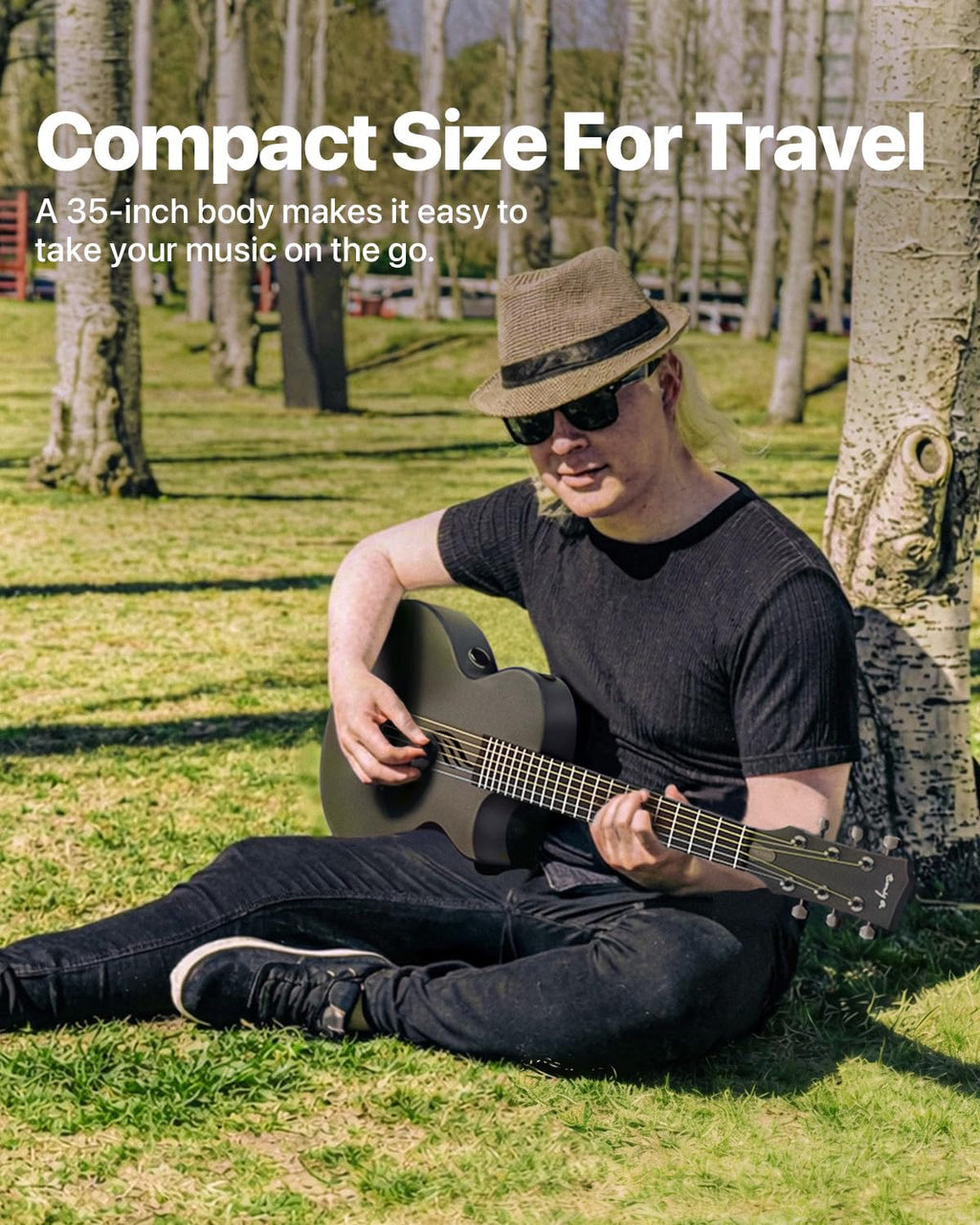 Carbon Fiber 35-Inch Smart Acoustic-Electric Travel Guitar T52039