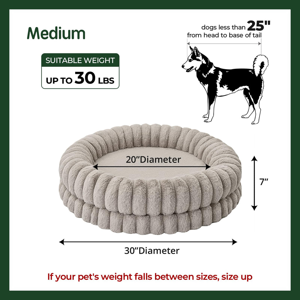30 Inches Round Washable Dog Bed Z673141