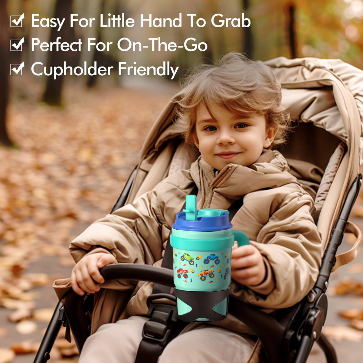 16oz Kids Insulated Tumbler with Handle, 2 Pack P55485