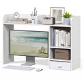 White Desktop Bookshelf with Drawer N3194