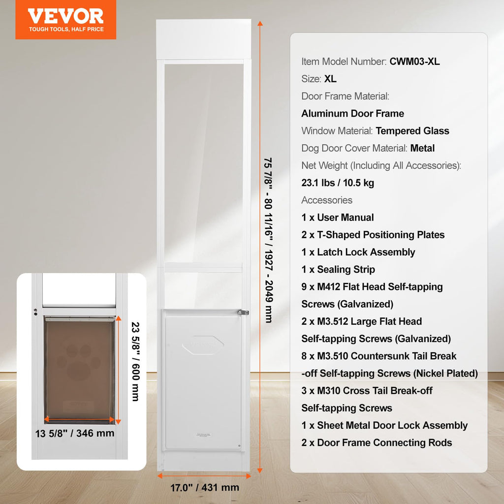 X-Large Dog Door for Sliding Glass Door M8408