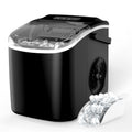 Countertop Ice Maker with Self-Cleaning, Ice Spoon and Basket, Black S1025