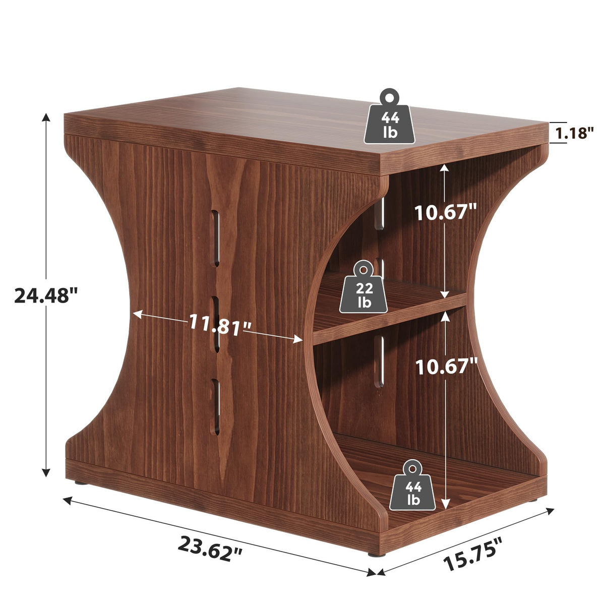 Brown Solid Wood Side End Table R77186