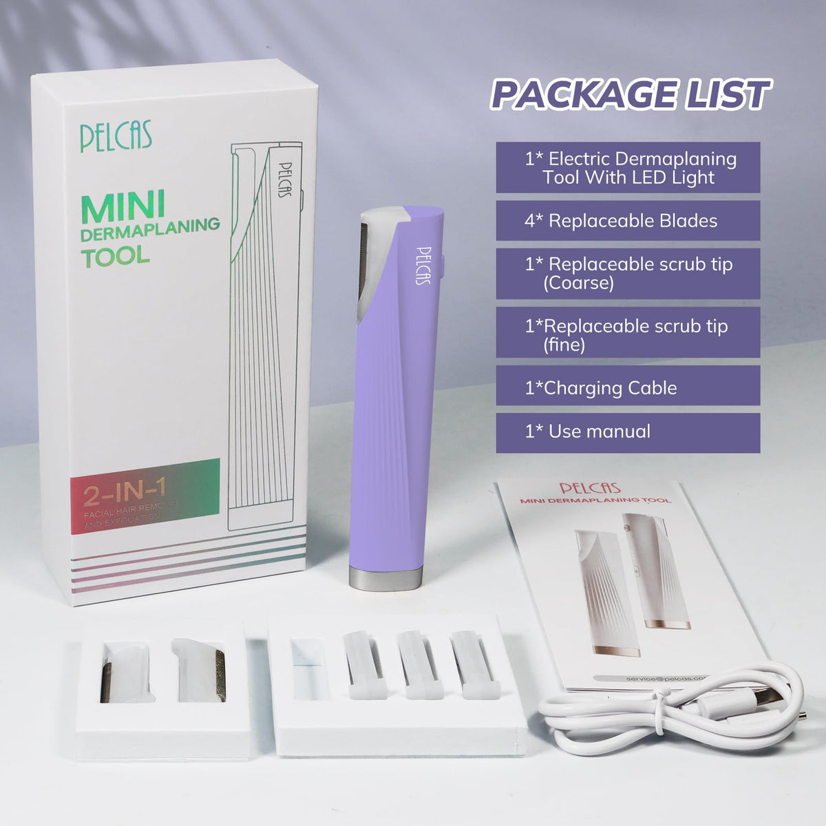Electric Dermaplaning Tool with LED Light 3 Speeds V5660