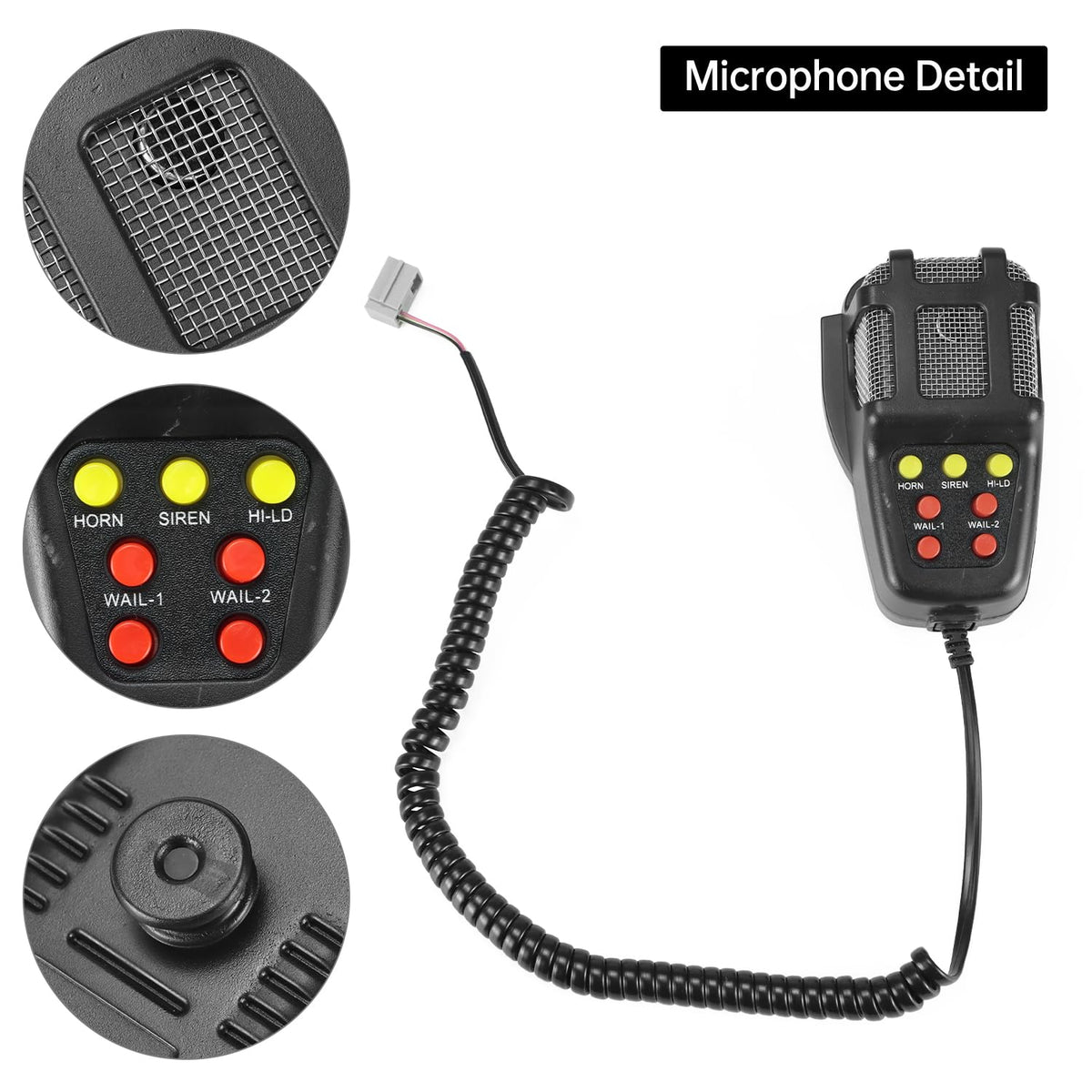 12V 100W 7-Sound Alarm Horn Siren Speaker E9517