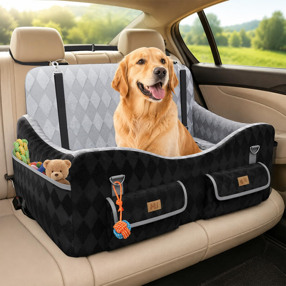 Medium & Large Dog Car Seat with Memory Foam Cushion U140591