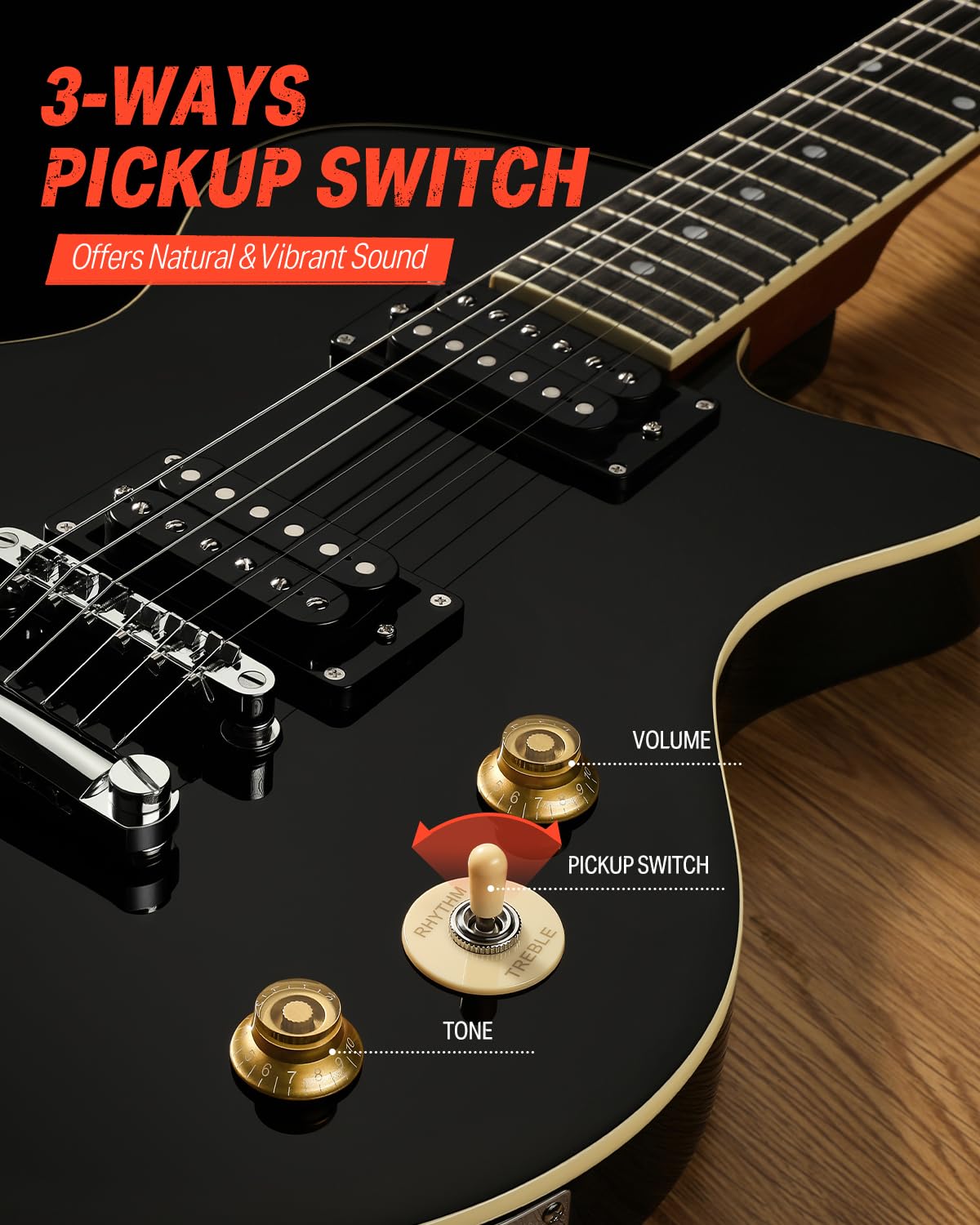 39" Electric Guitar with Dual Humbucker Pickups D6137