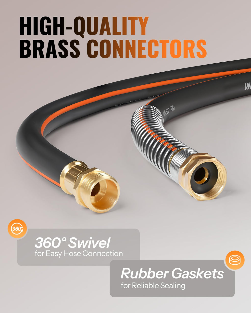Heavy Duty Rubber Garden Hose 50FT x 3/4" A2570