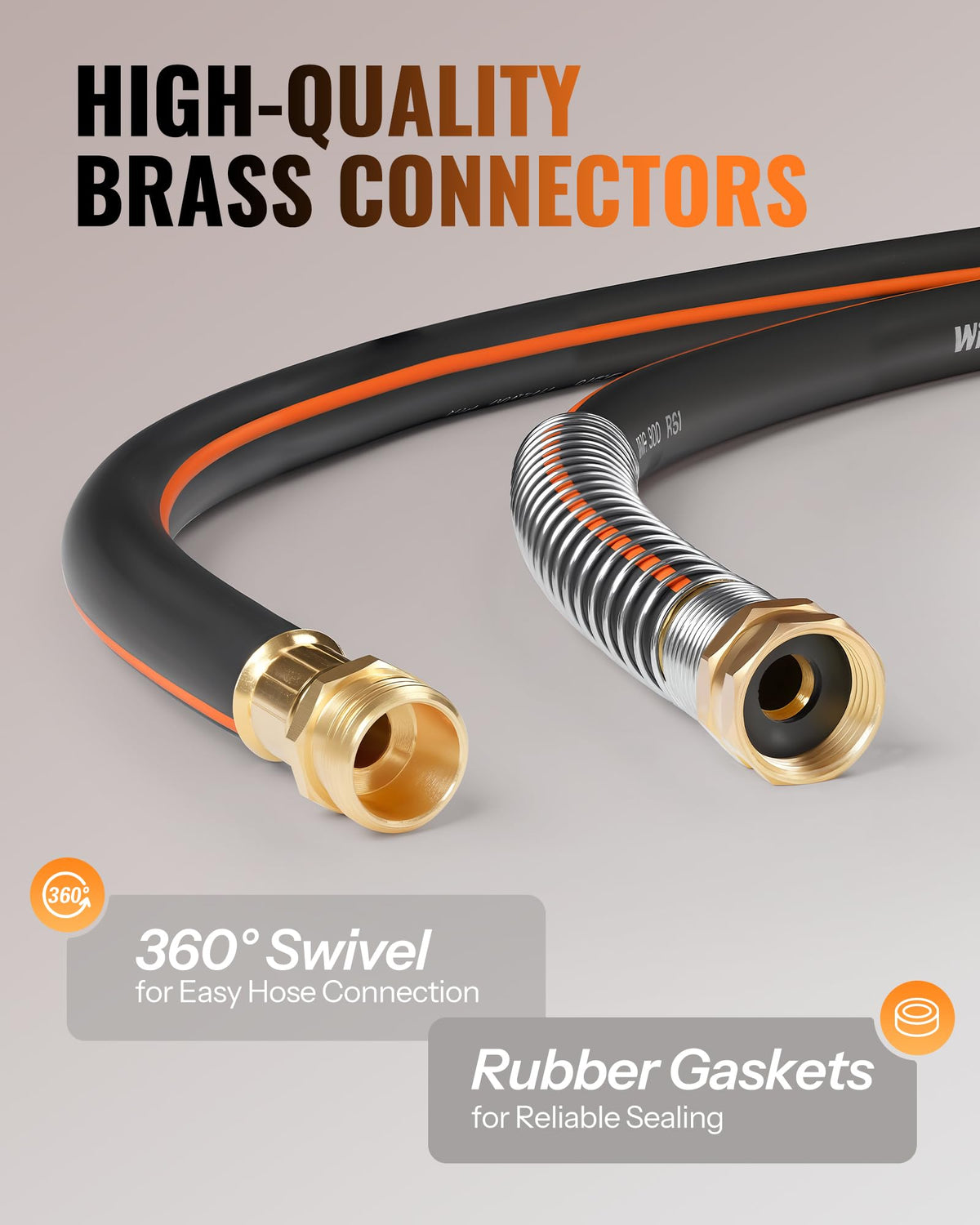 Heavy Duty Rubber Garden Hose 50FT x 3/4" A2570