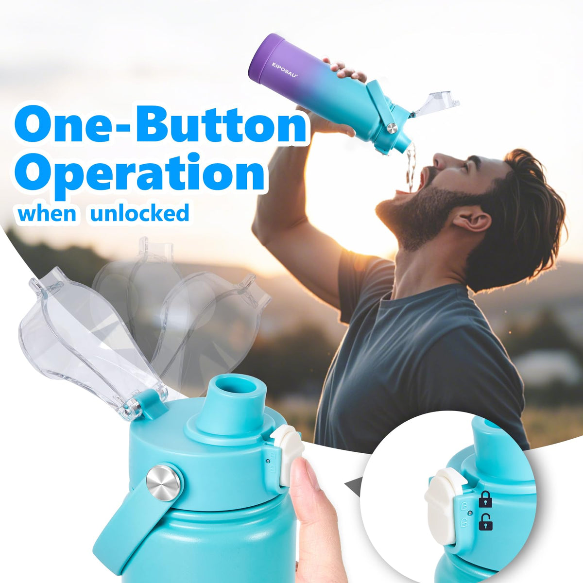 Insulated Water Bottle with Lid & Boot & Stickers, 24 oz A303482