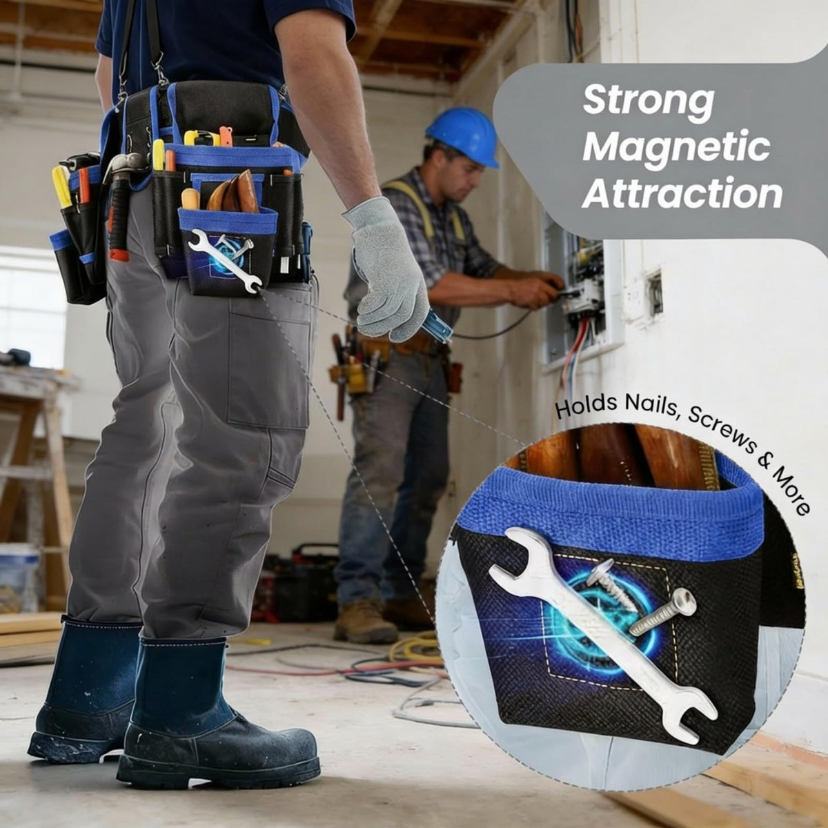 Heavy Duty Magnetic Tool Belt with Suspenders L31133