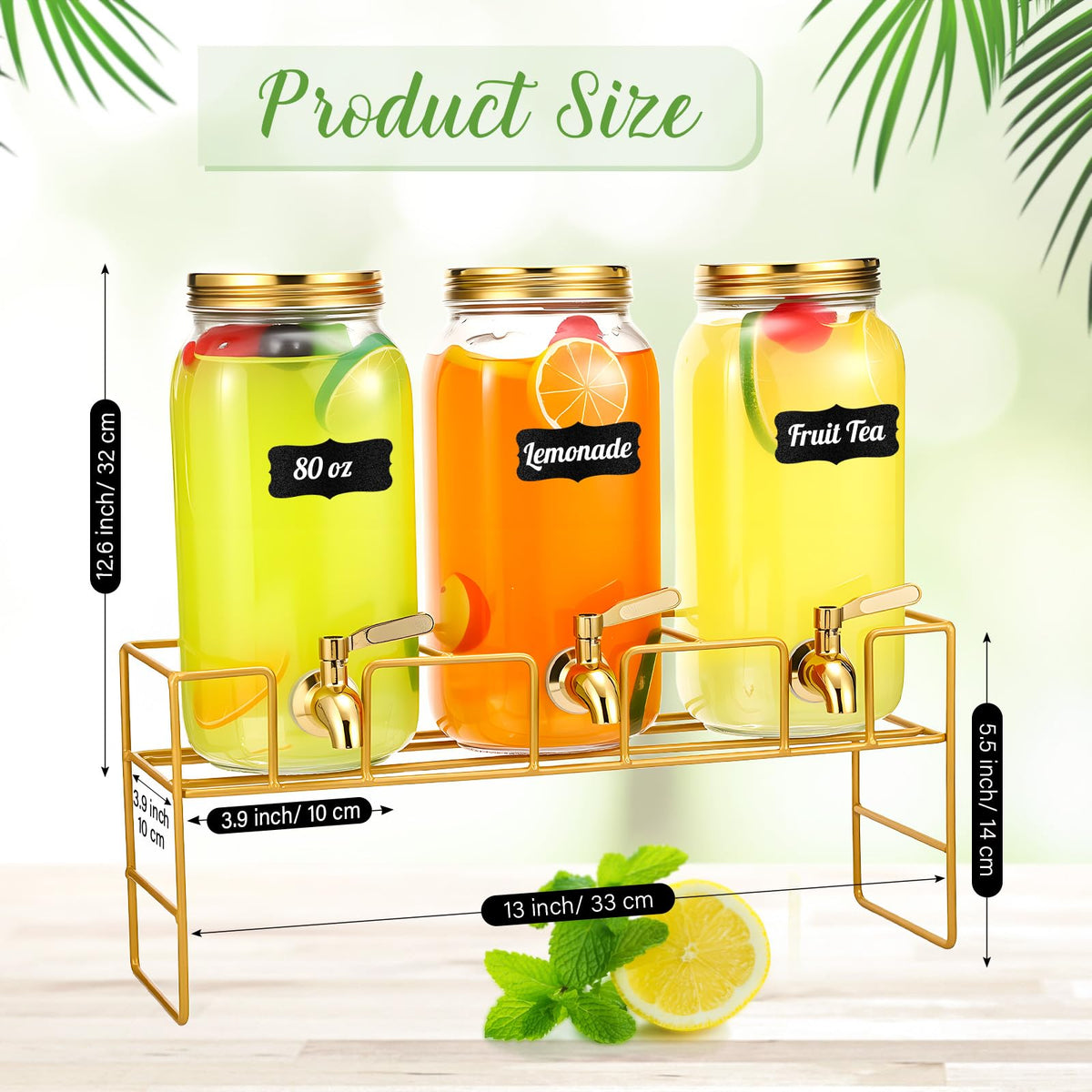 80 oz Glass Beverage Dispenser with Stand Y17180