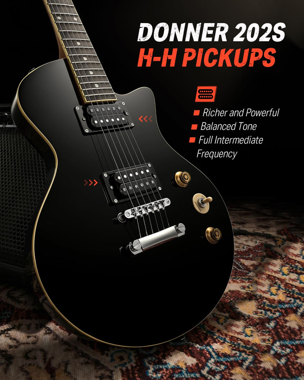 39" Electric Guitar with Dual Humbucker Pickups D6137