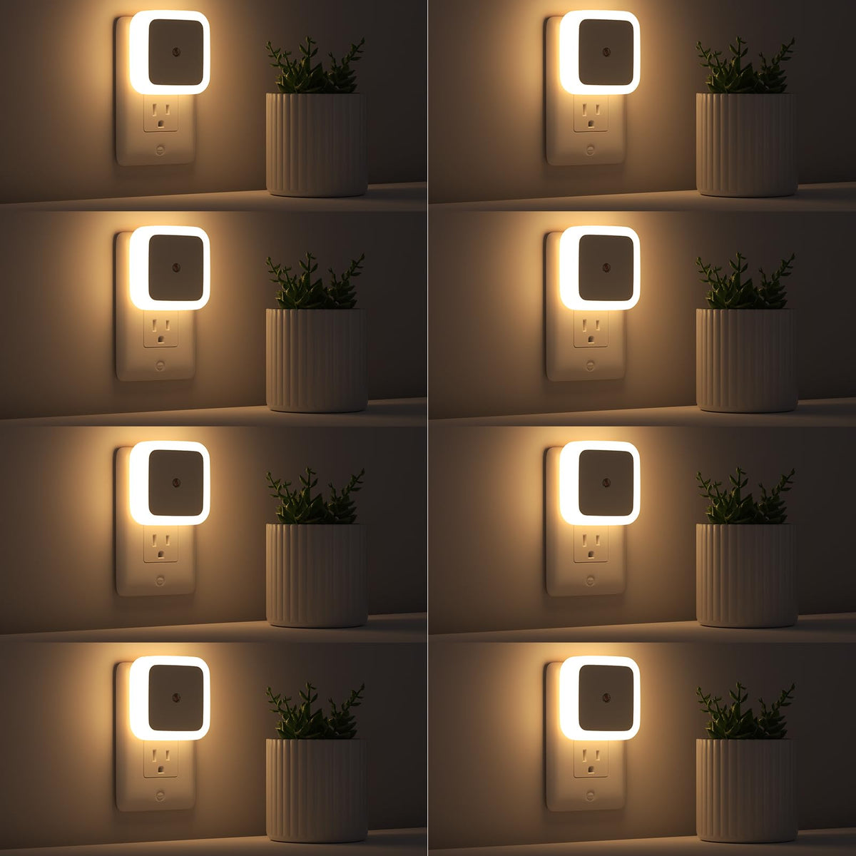 Warm White 8-Pack Plug in Night Light Q504