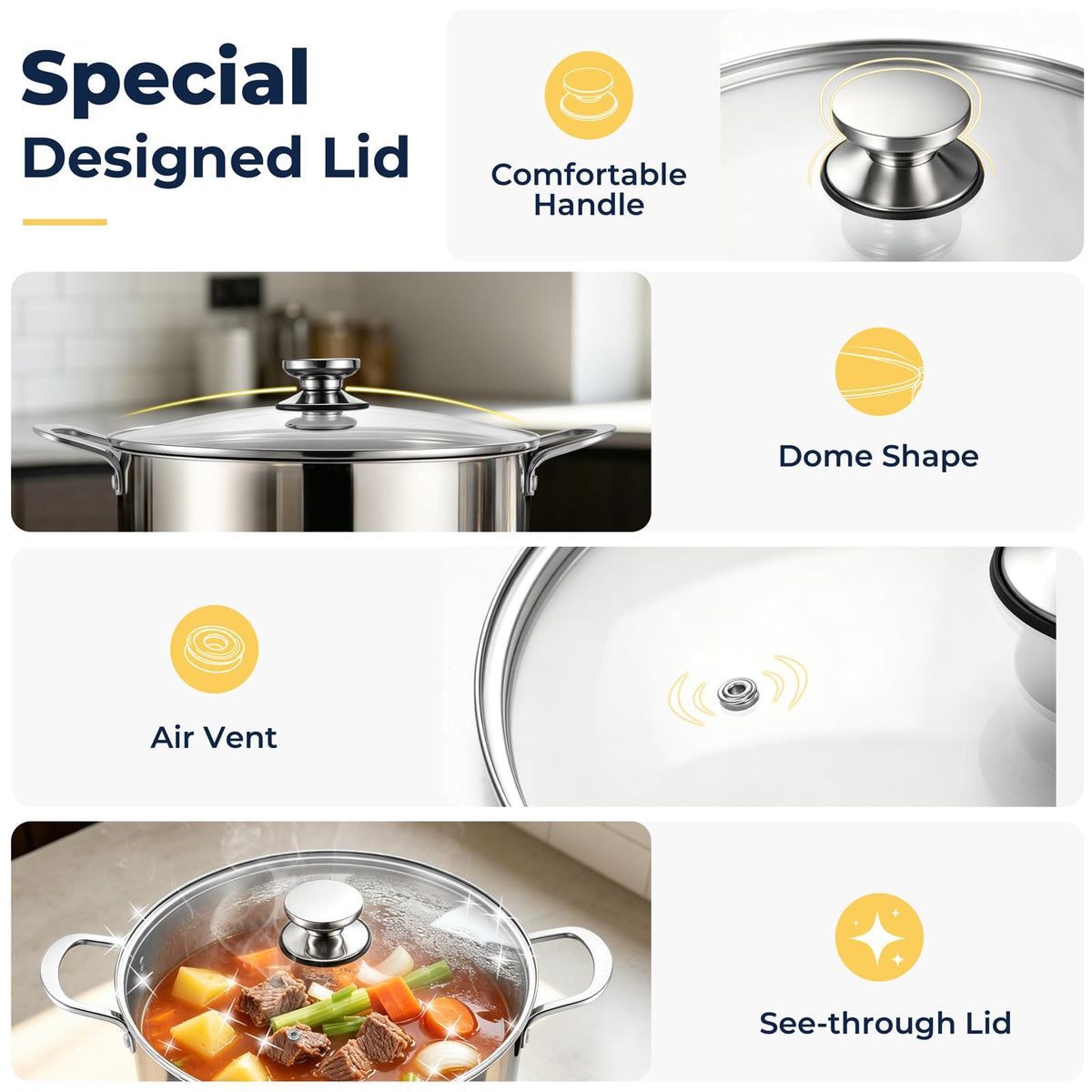 12 Qt Stainless Steel Stock Pot with Lid P2941