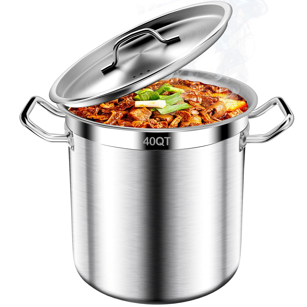 40QT Stainless Steel Stockpot with Lid T1473