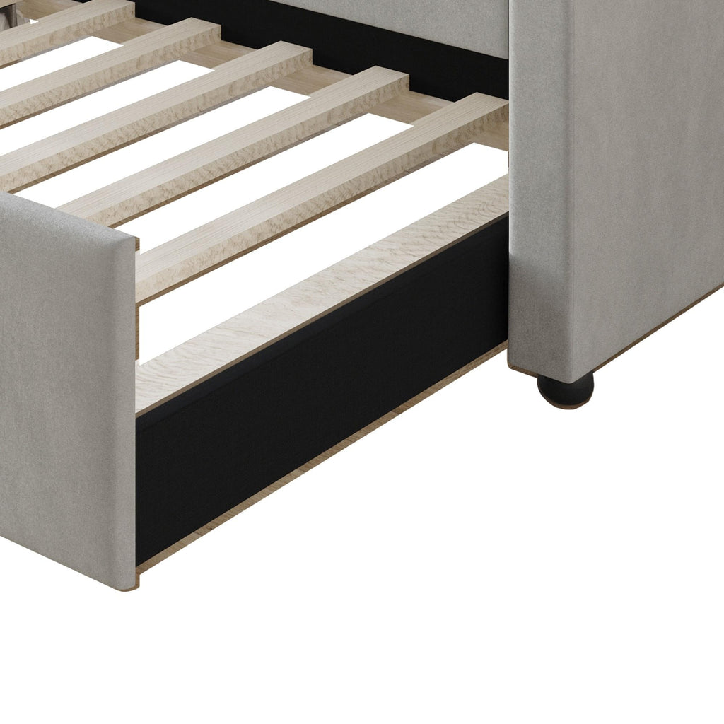 Twin Linen Upholstered Daybed with Trundle Z911