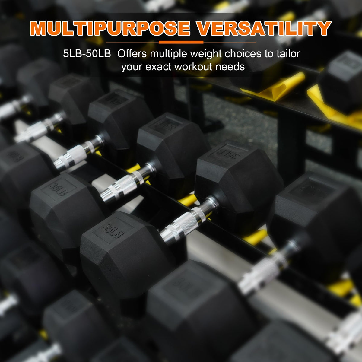 Rubber Encased Hex Dumbbell Set of 2 V2169