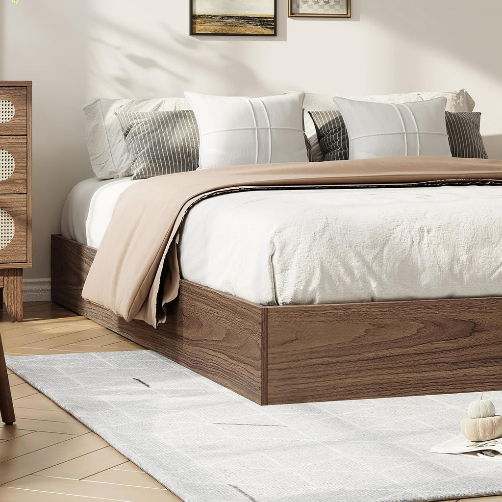 Wooden California King Size Platform Bed Frame E906