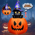 Halloween Inflatable Animated Witch Cat in Pumpkin L711656