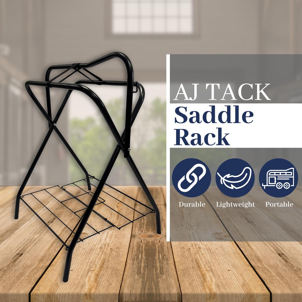 Portable Folding Saddle Rack Powder-Coated Steel J8442