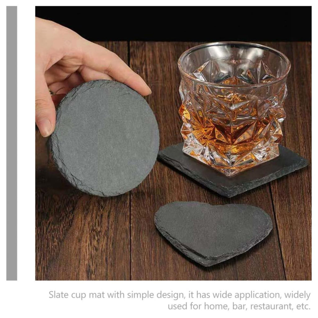 Black Natural Stone Cup Coaster Set A248