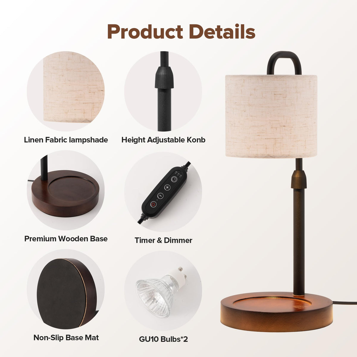Dimmable Candle Warmer Lamp with Timer X6916