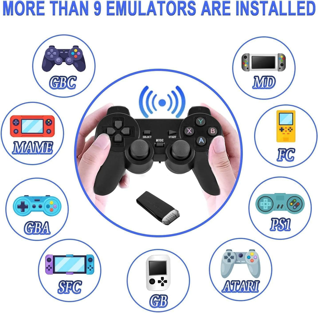 Retro Game Console 4K HDMI 15 Classic Emulators Dual 2.4G Wireless Controllers H468237