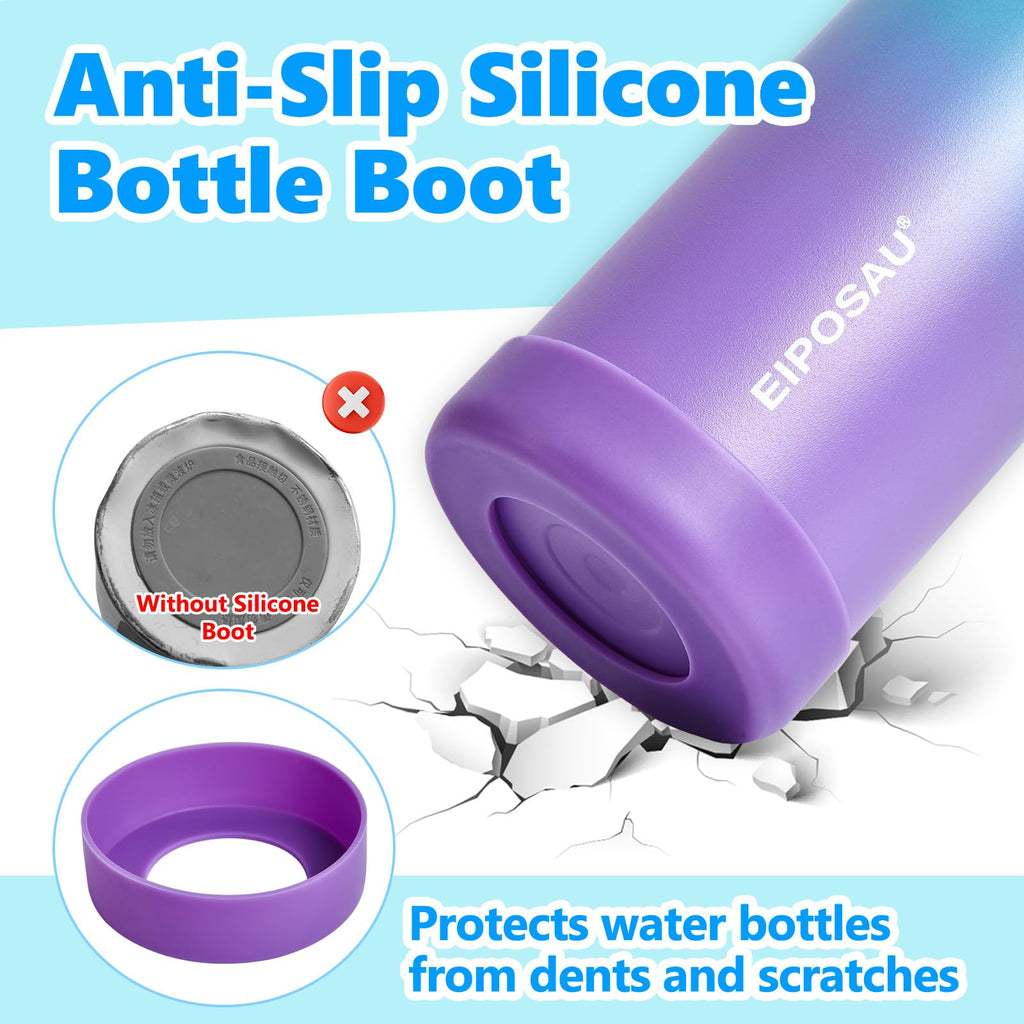 Insulated Water Bottle with Lid & Boot & Stickers, 24 oz A303482