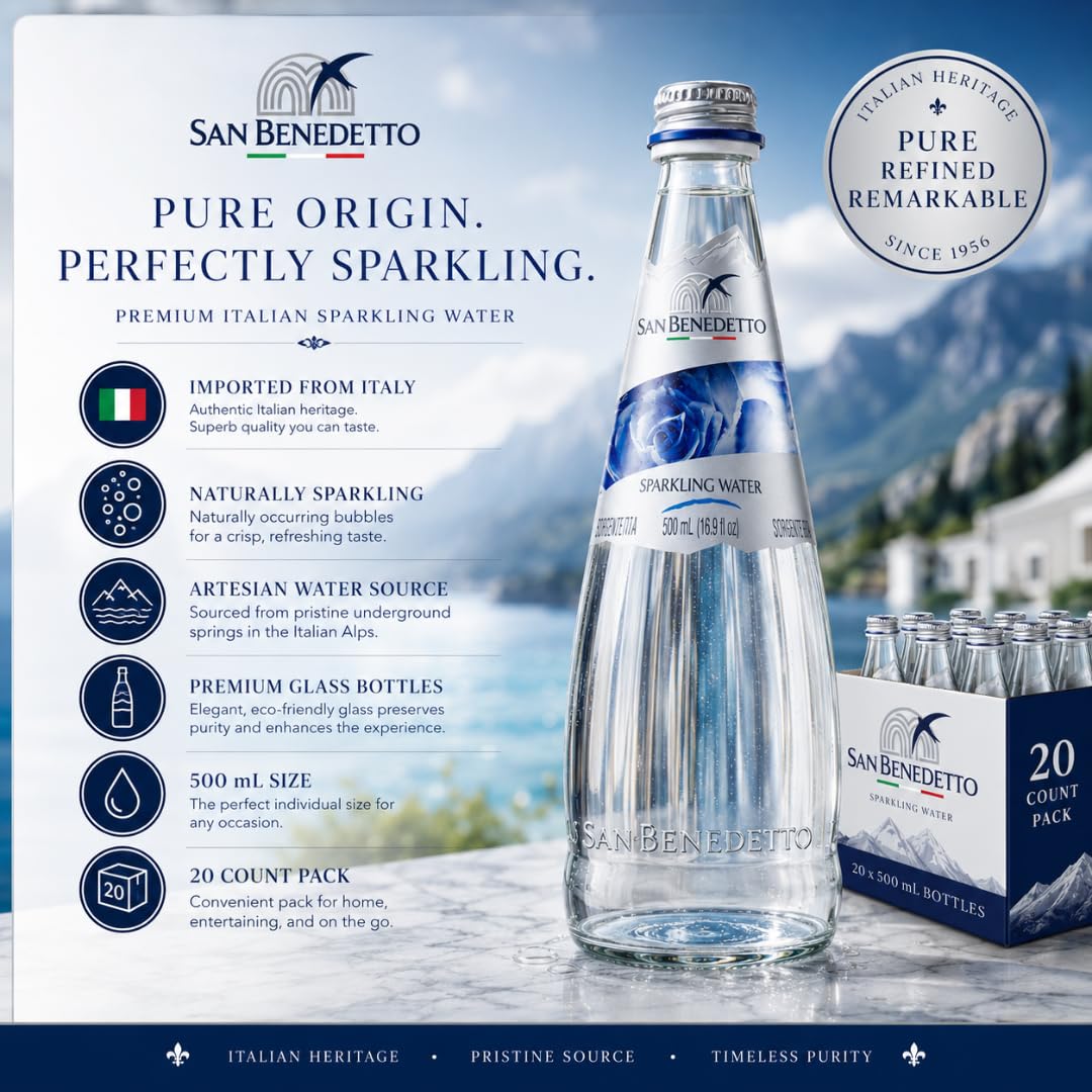 Sparkling Mineral Water 500 mL 20 Pack Glass Bottles R2665
