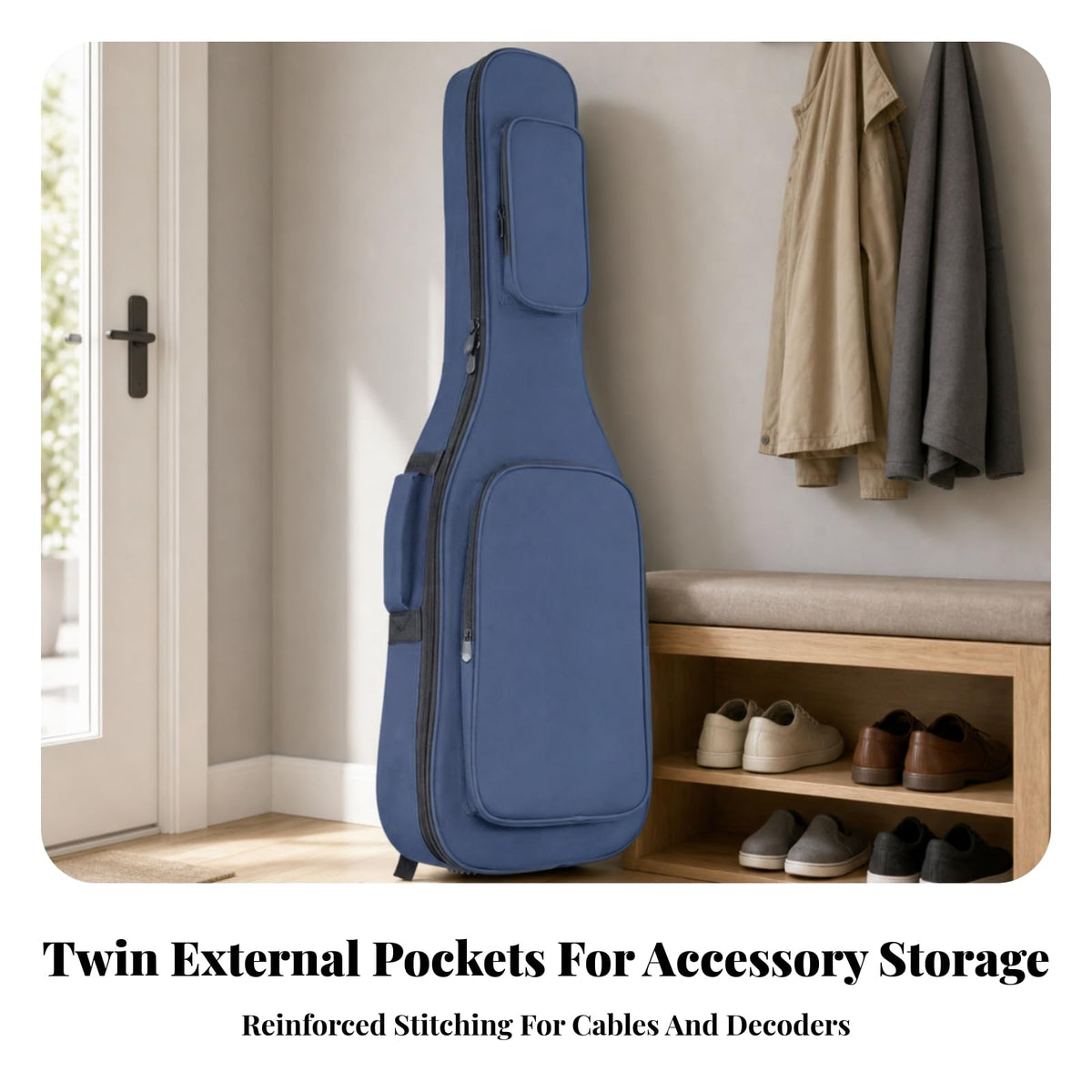 Electric Guitar Bag with Neck Support Oxford Cloth Gig Bag Q222