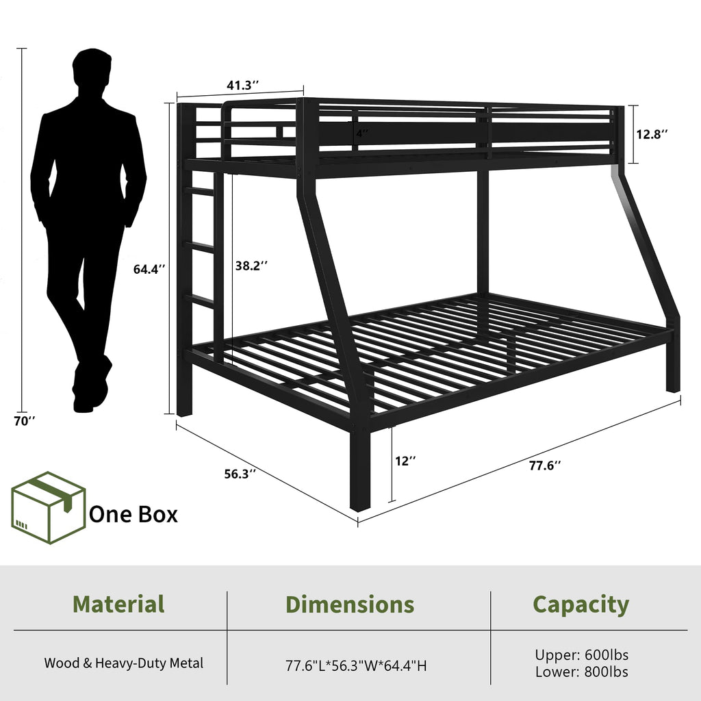 Black Twin Over Full Size Bunk Beds R30046