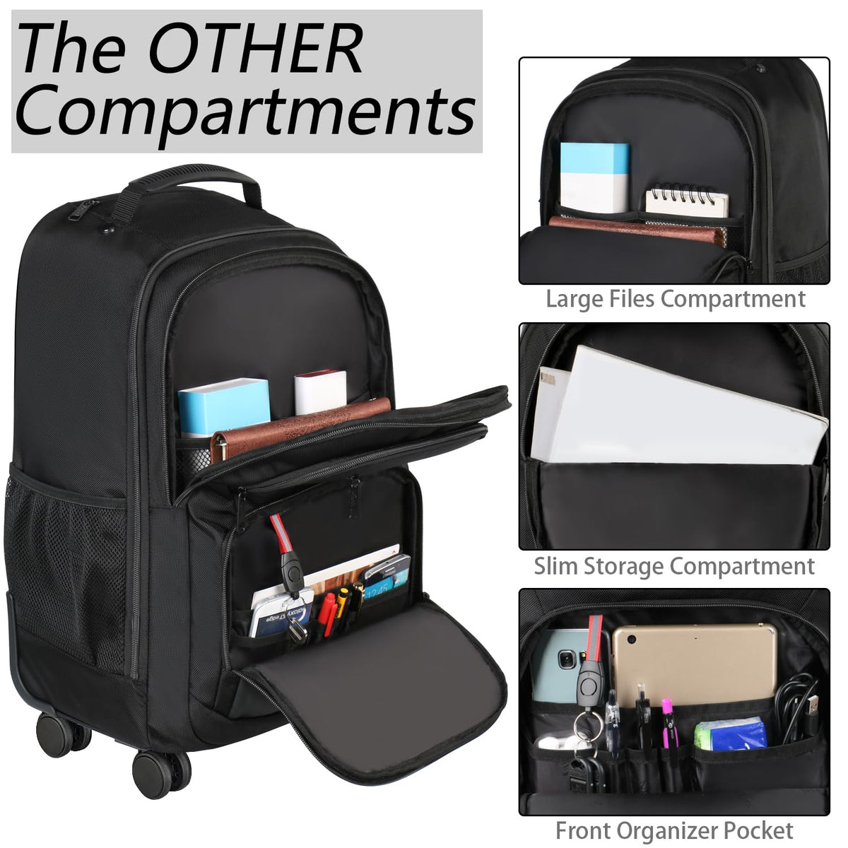 Rolling Backpack with 4 Wheels P1453