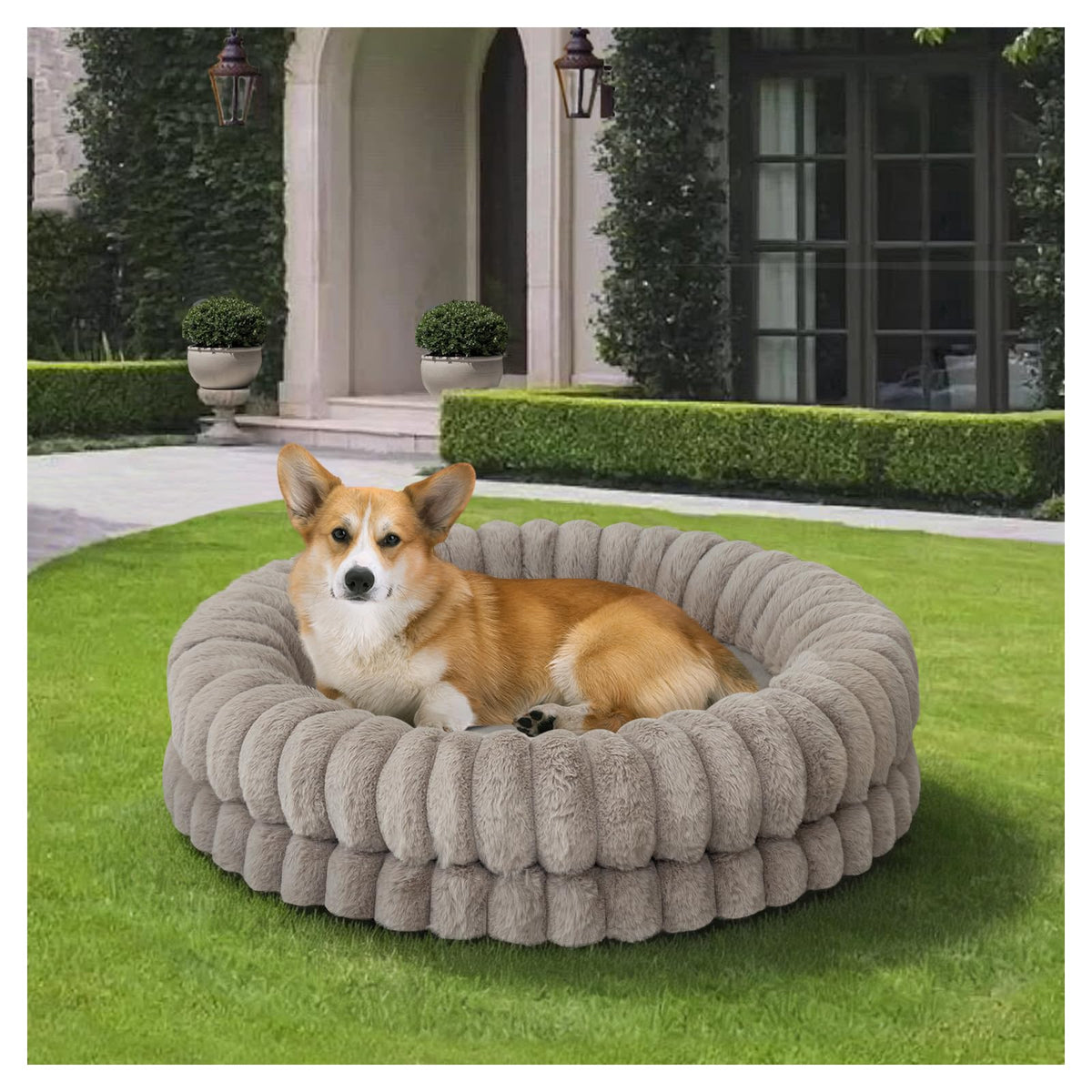 30 Inches Round Washable Dog Bed Z673141