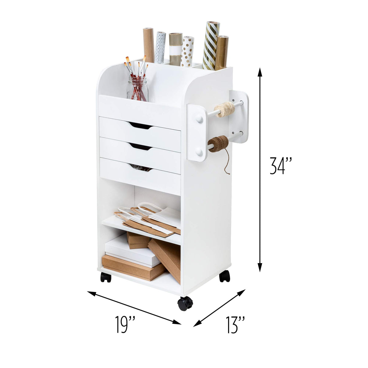 Rolling Craft Storage Cart with Locking Wheels O81752
