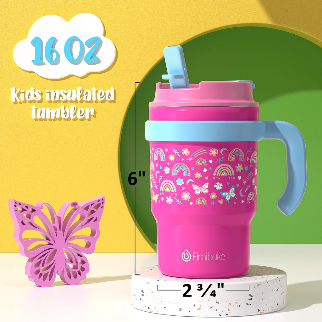 16oz Kids Insulated Tumbler with Handle, 2 Pack P55485