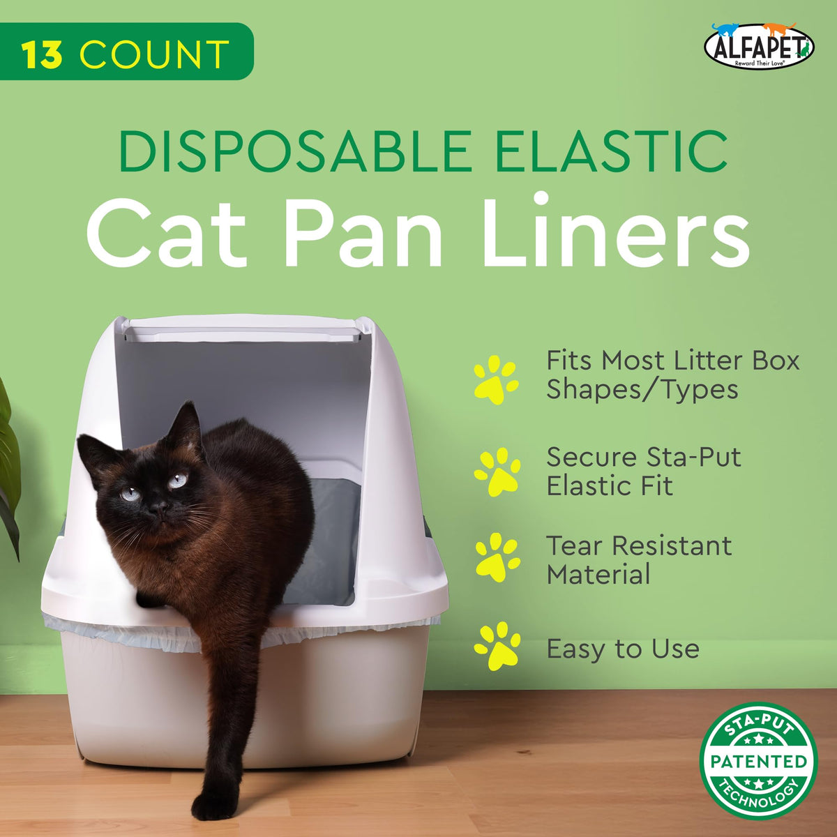 Elastic Cat Litter Box Liners, 13 Count Super Jumbo B247220