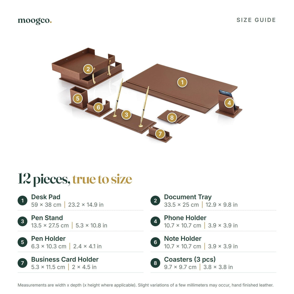 12-Piece Leather Desk Organizer Set P69055