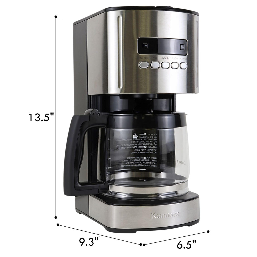 Programmable Drip Coffee Maker with Glass Pot, 12 Cup Black J1284
