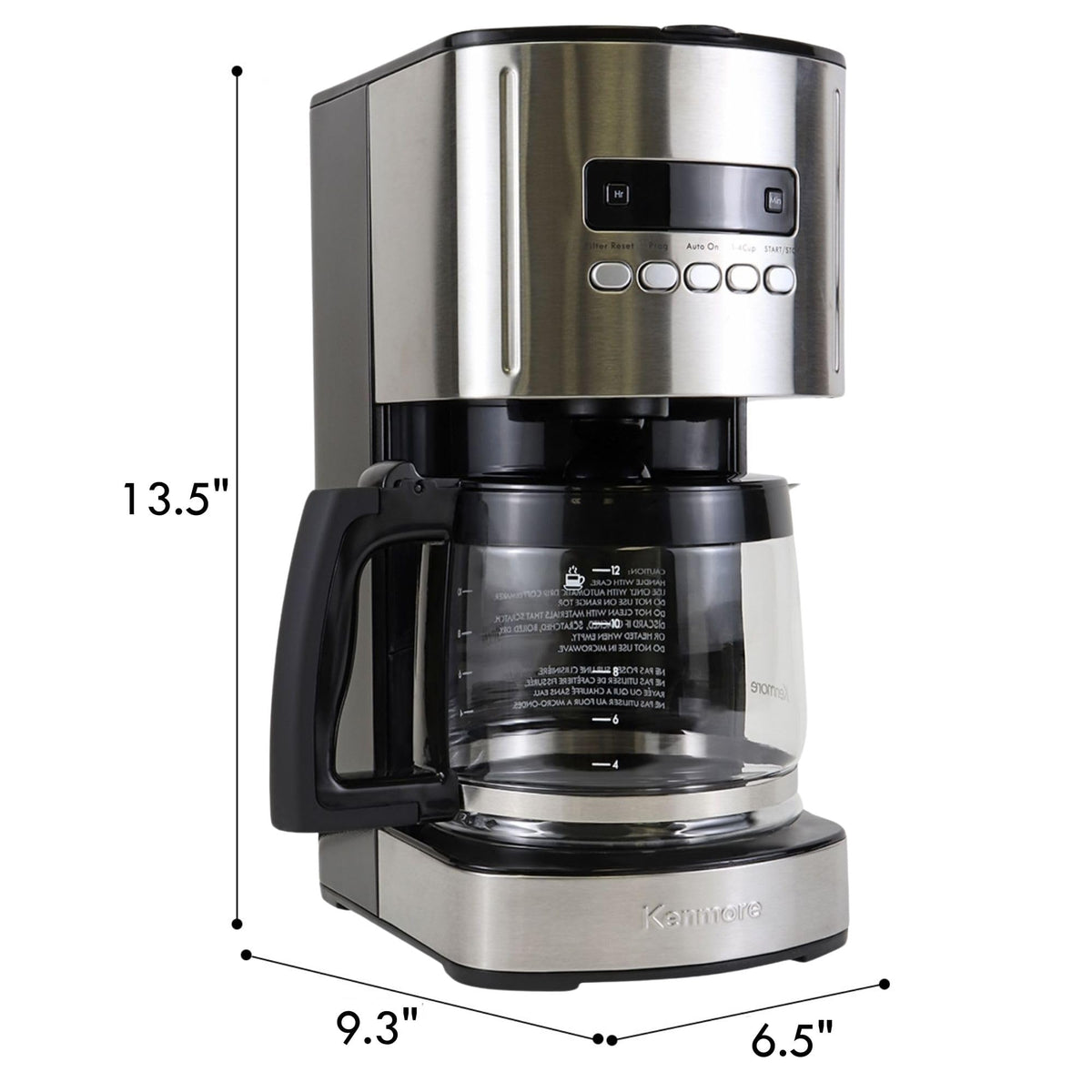 Programmable Drip Coffee Maker with Glass Pot, 12 Cup Black J1284