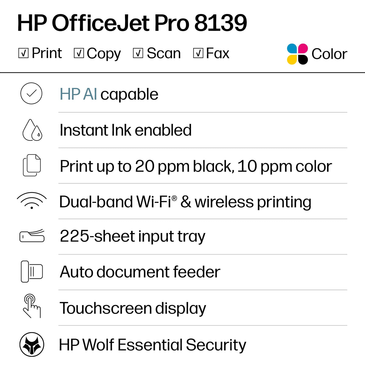 Wireless All-in-One Color Inkjet Printer A53962