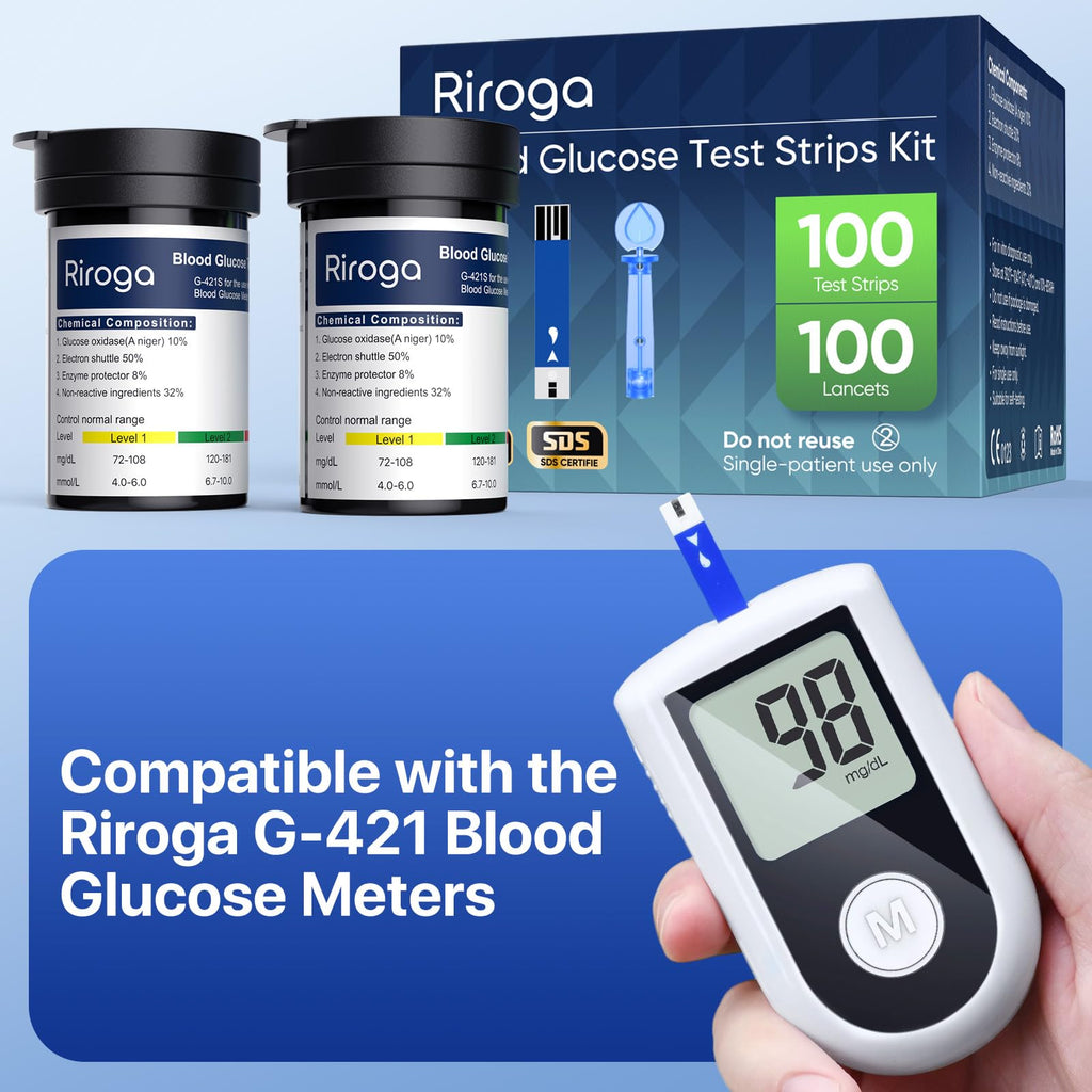 Blood Glucose Test Strips 100ct & Lancets 100ct T277