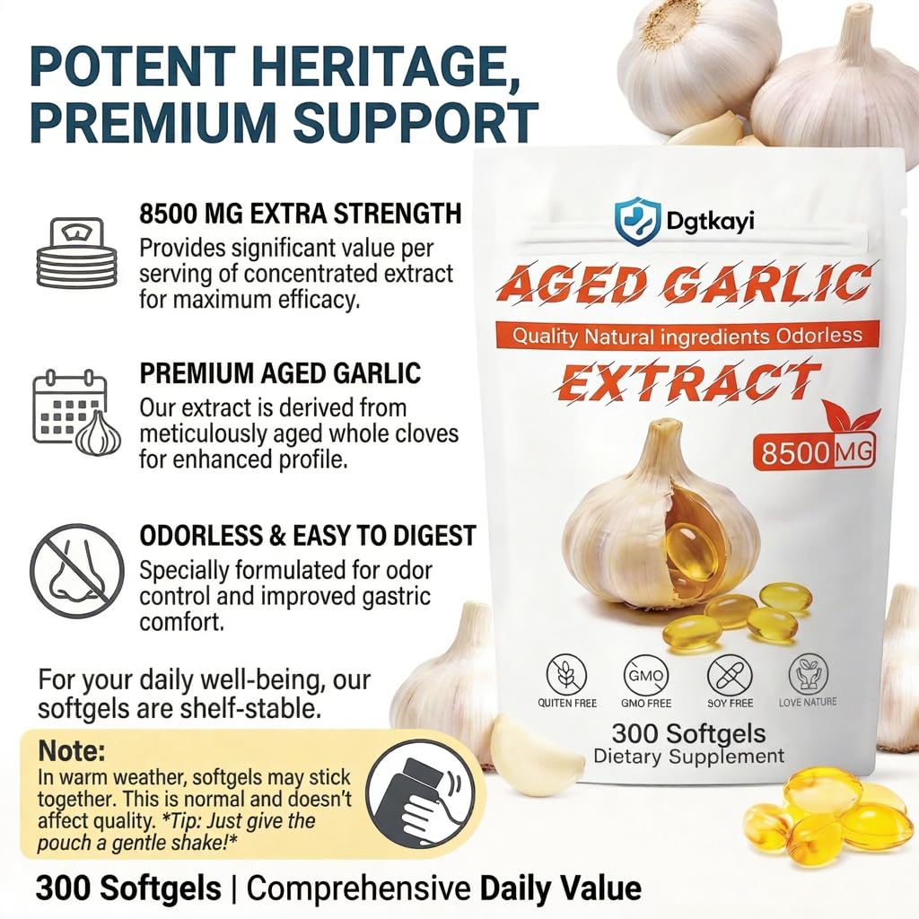 Odorless 8500mg Aged Garlic Extract 300 Softgels X57091