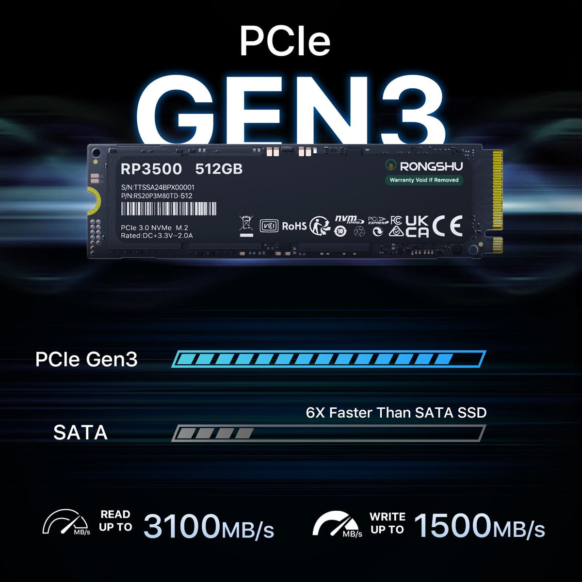 512GB NVMe M.2 PCIe Gen 3×4 Internal SSD P651