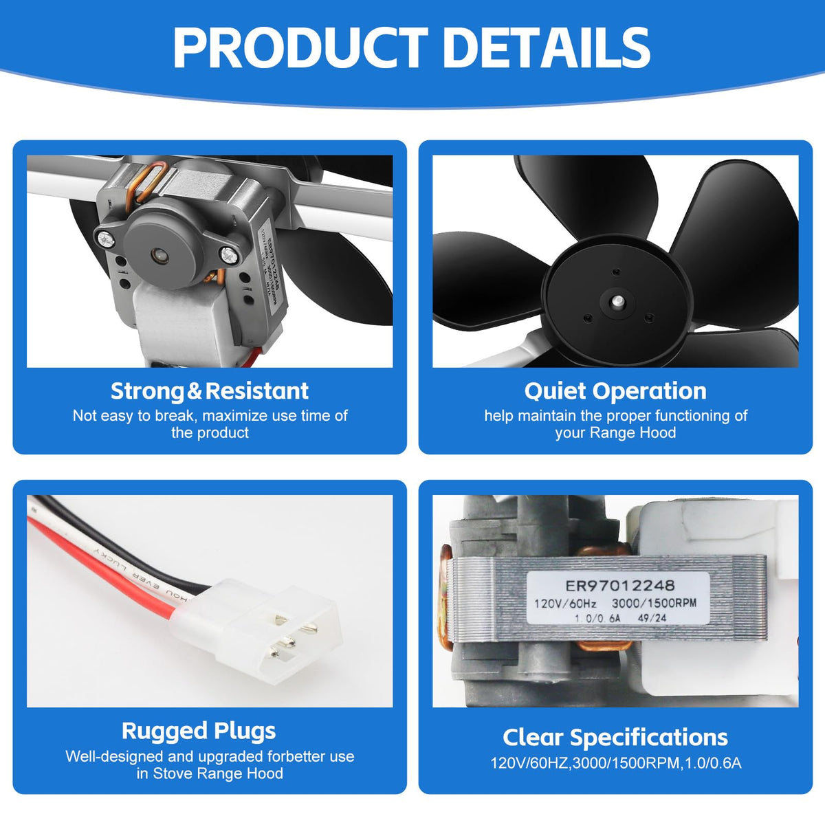 Range Hood Fan Motor Replacement Kit C517