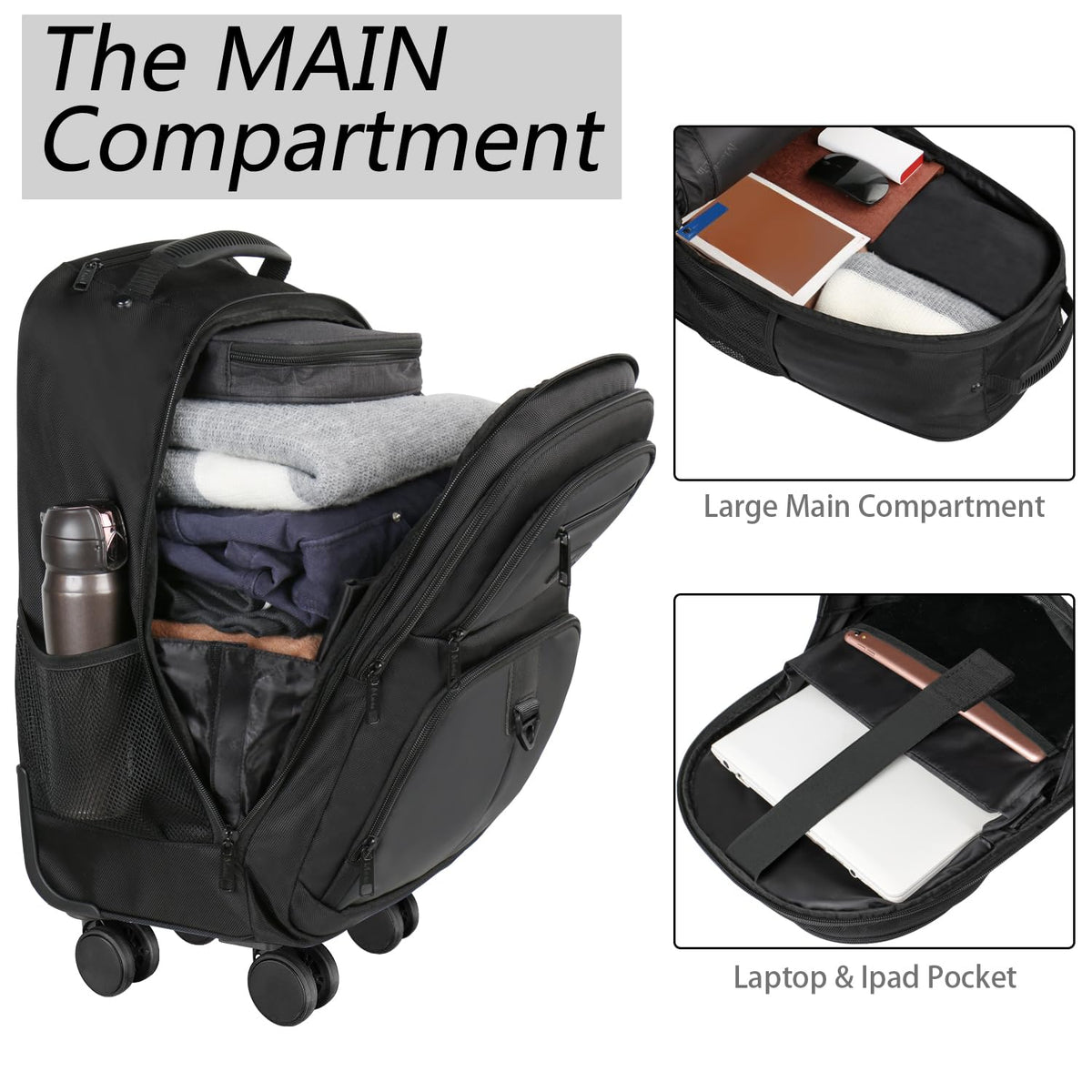 Rolling Backpack with 4 Wheels P1453