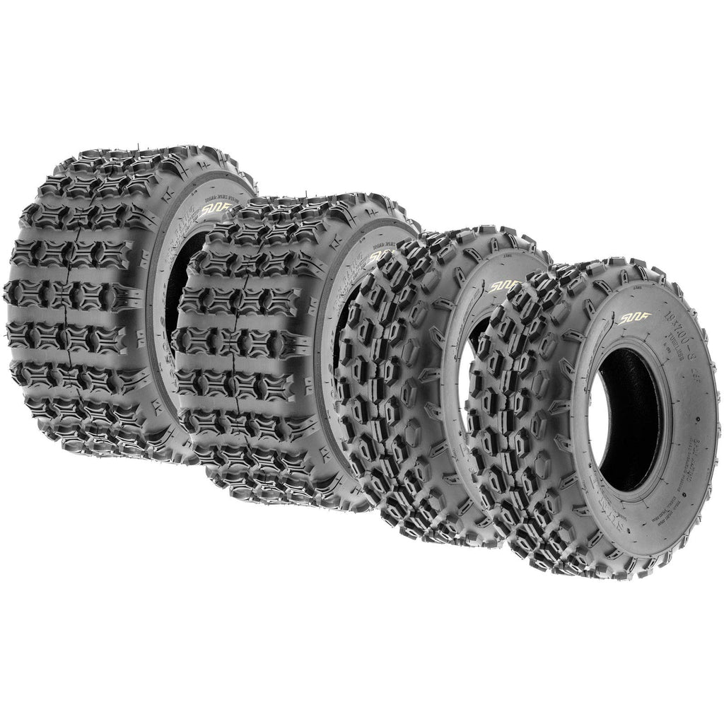 Set of 4 Sport ATV Tubeless Tires 19x7-8 Front & 18x9.5-8 Rear 4 Ply M351850